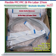 Flexible FFC FPC Cable 1.0mm 26 Pin (27mm Width) Reversible/ Reverse