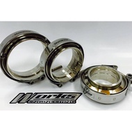 WORKS V-Band Flange &amp; Clamp Kit - Works Engineering V Band Exhaust Flange &amp; Clamp 2" 51mm / 2.5" 64mm / 3" 76mm