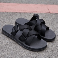 [Ready Stock] Teva Sandals Men Slippers Vintage Cross Black Sandals Breathable Anti-Slip Sandals Korean Style