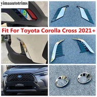 Front Bumper Fog Lights Lamps Eyelid Eyebrow Stripes / Frame Cover Trim ABS Chrome Accessories For Toyota Corolla Cross