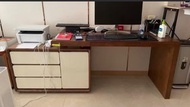 實木L型電腦桌