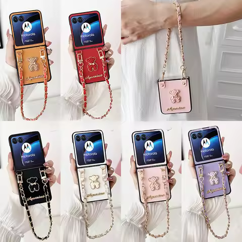 For Motorola Razr 40 50 Ultra Razr 40Ultra 50Ultra 2023Plus 2024 Plus Case Bear With Lanyard Shockpr