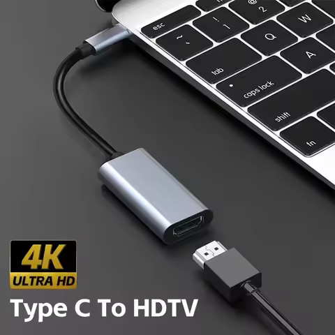 USB3.1 TYPE C to HDMI-Compatible 4K Adapter USB C Male to HDTV Female Converter Cable for Laptop Tab