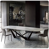 ⭐Affordable⭐stainless steel Dining Room Set Home rectangle minimalist modern marble dining table and