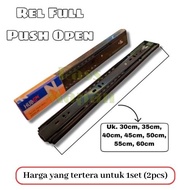 1 PASANG Rel Laci Double Full Extension Push Open PO Huben 45mm BUKAN Soft Close
