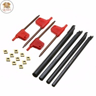 QC 6/7/8/10mm SCLCR06 Turning Tools Lathe Boring Bar 10*/set CCMT060204-HM Insert(Spot goods)