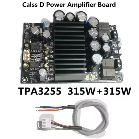 DC 48V TPA3255 Digital 2.0 Channel 600W Audio Power Amplifier Board HIFI Stereo 300W*2 Class D Ampli