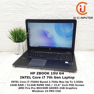 HP ZBOOK 15U G4 INTEL CORE I7-7500U 16GB RAM 512GB NVME SSD W4190M USED LAPTOP REFURBISHED NOTEBOOK