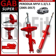 GAB SUPER R RED FRONT ABSORBER / REAR ABSORBER - PERODUA MYVI 1.3 1.5 (2005-2017)