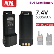 UV5R Li-ion Battery 7.4V 5800mAh Type-C Baofeng UV-5R Walkie Talkie Battery Li-Ion (Model: BL-5)