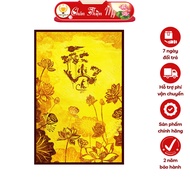 Lotus Altar Lamp for Parents Printed Vertical Bamboo Painting TRUTH THIEN BEAUTY, Hanging Painting f