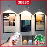 GEESO LED Motion Sensor Wall Light With Remote Control Spotlight Wireless USB Rechargeable 3 Colors 