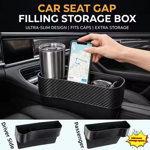 Car Safety Seat Storage Box, Perfect Seat Gap Filler, Front and Side Car Seat Organizer, Can Store P