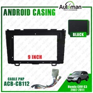 Honda CR-V CRV G3 2007 - 2011 Dashboard Audio Android Player Radio FM Casing Frame Free wiring