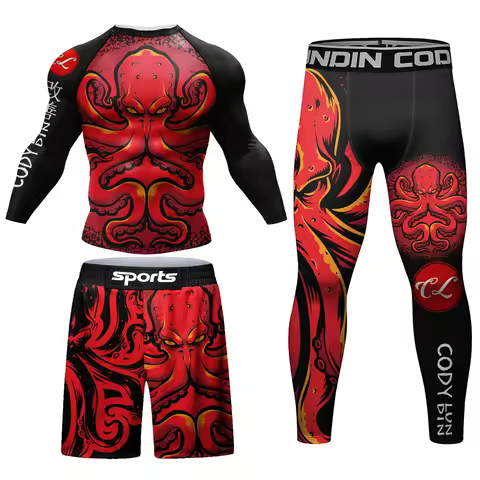 Cody Lundin clothing factory fitness training rashguard long pants quick drying breathable MMA BJJ s