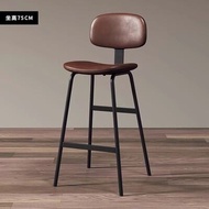 Stool Bar Modern Simplicity Iron Art Home Bar Stool Industrial Style Soft Back High Chair สวมใส่สบาย