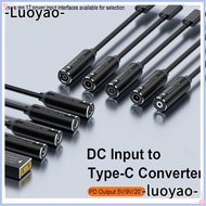 LUOYAO1 Converter Laptop Charger 5.5X2.5 7.4X5.0 4.5X3.0mm 5v 9v 12v DC to Type C for //