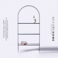 Research Nordic Simple Arch Metal Bookshelf Floor Entrance Display Rack Model Room Display Rack New 