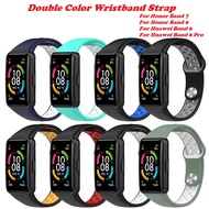 Sport Silicone Watchband for Huawei Honor Band 6 7 Smartwatch Double Color Wristband Replacement Original for Huawei Band 6 7 Strap Bracelet