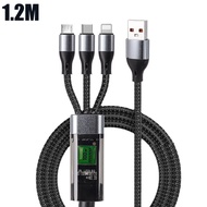 3 In 1สาย6A สายชาร์จ USB เร็วชนิด C 100W สำหรับ iPhone Realme Samsung Huawei 50 Pro ไมโคร USB C ที่ชาร์จสายเคเบิลข้อมูลสายชาร์จ