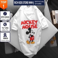 Áo Phông In Hình Mickey Mouse Nam Nữ Chính Hãng 100% Cotton