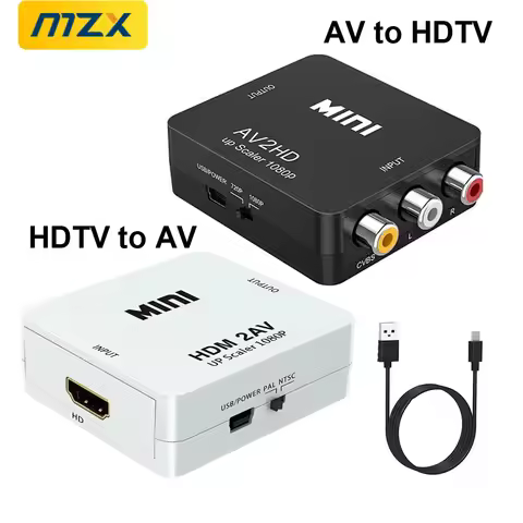 1080P HDMI-compatible To AV / AV RCA to HDTV Converter Mini Adapter Video Audio CVSB L/R Scaler Box 
