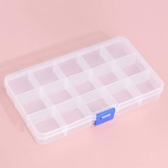 Plastic Jewelry Box Organizer Storage Container with Adjustable Divider Removable Grid Compartment (