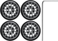 4pcs 1.0 Inch Beadlock Rims, Aluminum Alloy RC Wheel Hub with 12 Holes, Weighted Metal Crawler Rim f