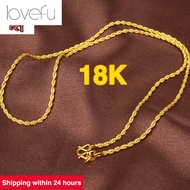 pure real 18k Saudi Gold pawnable sale necklace for men wild twist clavicle chain Original