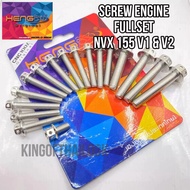 🔥SET SKRU KULIT ENJIN CNC YAMAHA NVX 155 V1 V2 ORIGINAL HENG🔥