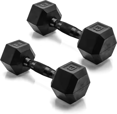 Coated Dumbbell Weight | Black Handle 8 lb - Pair
