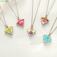 LANFENG Cartoon Magnet Necklace, Pizza Shape Creative Best Friend Necklace, Sweet Alloy Jewelry Ins 