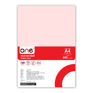 กระดาษการ์ดสี A4 150 แกรม ชมพู (แพ็ค200แผ่น) ONE