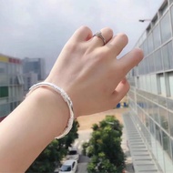 Pure Silver 9999 【新店促销】纯银银饰纯银9999小众万足银镯子实心银手镯女友七夕节礼物  Silver Bracelet S9999 Pure Silver Women's Soli