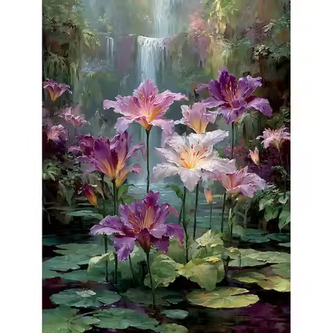 GATYZTORY Modern Picture Painting By Numbers With Frame Acrylic Paint By Numbers Flowers Handicrafts