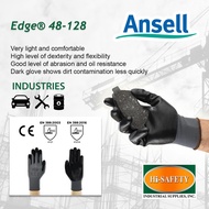ANSELL EDGE 48-128 Mechanical Use Safety Gloves / Black/Gray recom. for General handling, Packaging