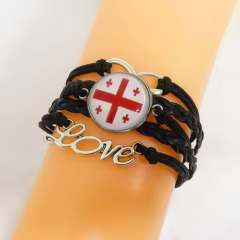 Love Georgia Bracelet Fashion Georgia Flag Multilayer Wrap Bracelets & Bangles For Men Women Jewelry