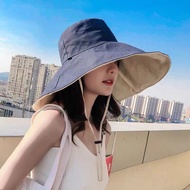Wide Brim Sun Hat Women Anti-UV Protection Hiking Fisherman Cap Fold Summer Solid Cotton Breathable Beach Bucekt Hat