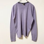 古著 Nike 長袖 V 領針織毛衣，帶有單一標誌刺繡，紫色，素色，簡約，秋冬裝，M 碼