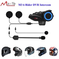 Maxto M3 Motorcycle Helmet Camera Video Group 6 Riders Intercom Bluetooth Headset Wifi Recorder Interphone