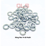 100 pcs Ring PER M8 WHITE Spring Washer 8mm