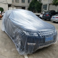 IRUZ2KSHOP 3 Size LDPE Film Outdoor Clear Disposable Full Car Cover Rain/Dust Resistant Garage Unive
