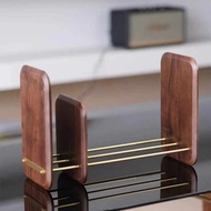 胡桃木黃銅書立 書架 桌面收納架