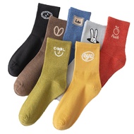 MALAYSIA READY STOCK1 Pair Korean Style Women /Lady Cartton Graphic Simple Emoji Trendy Full Color S