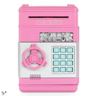 Creative Simulation ATM Piggy Bank - Password Safe Automatic Money Rolling Machine for Kids
