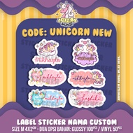 Custom Name Label Sticker - Unicorn Pony Tokidoki SERIES (100pcs+) Name Sticker