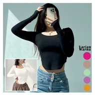 Square NECK LONG SLEEVE SHIRT BLOUSE MNW