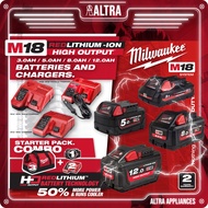 MILWAUKEE M18 Batteries And Chargers For 3.0Ah / 5.0Ah / 8.0Ah / 12.0Ah RED-LITHIUM-ION Battery