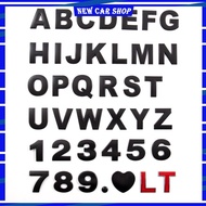 NEW 1 x 45mm Matt Black Metal 3D DIY Alphabet Letter Number Emblem Motor Car Emblem Sticker