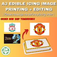 [A3] Custom Edible Icing Image Printing + Edit [Halal] Icing Image for cake